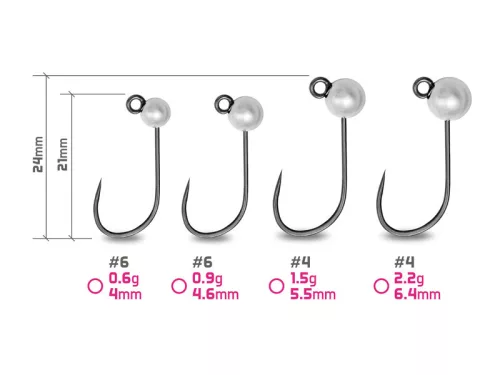 Delphin - T-AREA Barbless Tungsten Jig 6-os Ezüst 0,6g 4mm