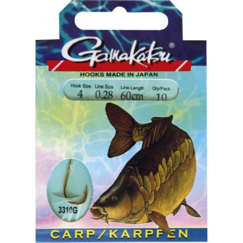 Gamakatsu - Bkg-3310G Carp Előkötött Horog 4-es 10/Cs