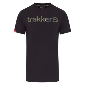 Trakker - CR Logo T-Shirt Black Camo - XL-es