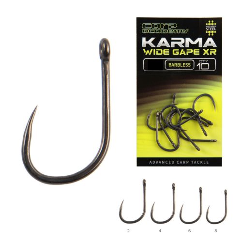 Carp Academy - KARMA Wide Gape XR Barbless 6-os 10db/cs