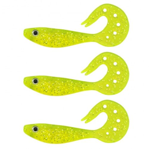 Nevis - Twister Shad Vantage 9cm Sárga-Flitter 3db/cs