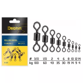 Delphin - Rolling Swivel 12-es A-01 10Db/Cs (-30)