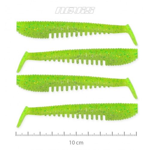 Nevis - Impulse Shad 10cm Fluo Zöld Flitter 4db/cs