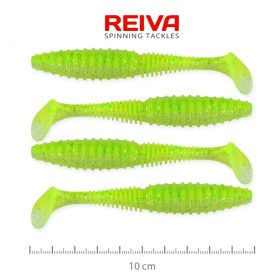Reiva - Zander Power Shad 10cm Fluo Zöld Flitter I. 4db/cs