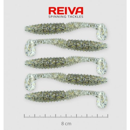 Reiva - Zander Power Shad 8cm Ezüst Flitter 5db/cs