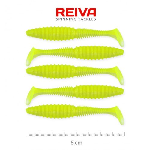 Reiva - Zander Power Shad 8cm Fluo Zöld 5db/cs