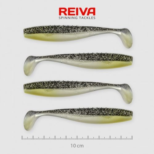 Reiva - Flat Minnow Shad 10cm Fekete-Ezüst Flitter 4db/cs