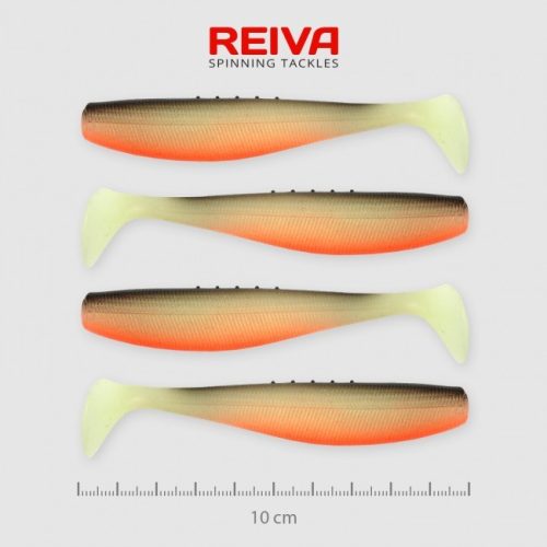 Reiva - Flat Minnow Shad 10cm Fekete-Fehér-Narancs 4db/cs