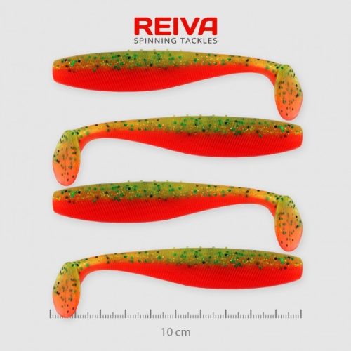 Reiva - Flat Minnow Shad 10cm Zöld Flitter 4db/cs
