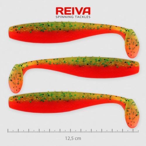 Reiva - Flat Minnow shad 12,5cm 3db/cs /sárga-narancs-flitter/