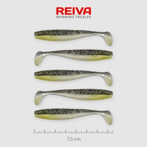 Reiva - Flat Minnow Shad 7,5cm Fekete-Ezüst Flitter 5db/cs