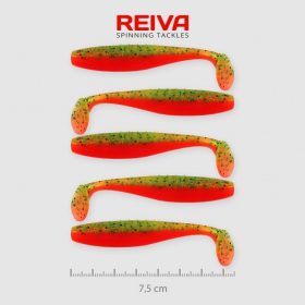   Reiva - Flat Minnow shad 7,5cm 5db/cs /sárga-narancs-flitter/