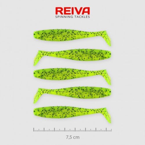 Reiva - Flat Minnow Shad 7,5cm Zöld Flitter 5db/cs