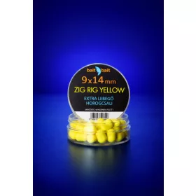 BaitBait - Zig Rig Yellow 9x14mm extra lebegő horogcsali