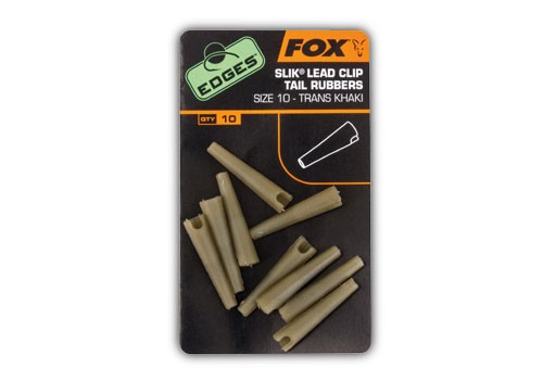 Fox - Edges Slik Lead Clip Tail Rubber 10-es Trans Khaki (-30)