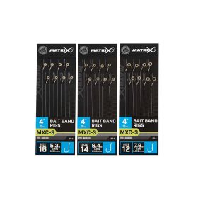   "Matrix - MXC-3 Size 16-os Barbless 0.165mm 4"" (10cm) Bait Band Rig" (-30)