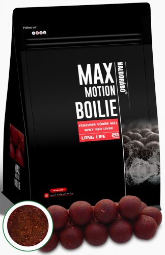 Haldorádó - MAX MOTION Boilie Long Life 20 mm - Fűszeres Vörös Máj