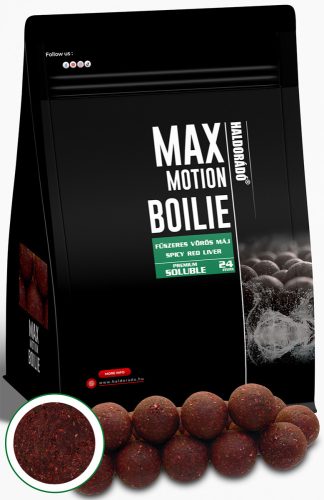 Haldorádó - MAX MOTION Boilie Premium Soluble 24 mm - Fűszeres Vörös Máj
