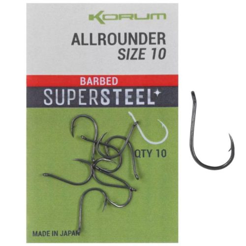 Korum - Allrounder Horog 4-es Barbed 10 db/cs