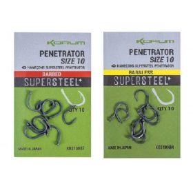 Korum - Penetrator Horog 10-es Barbless 10 db/cs (-30)