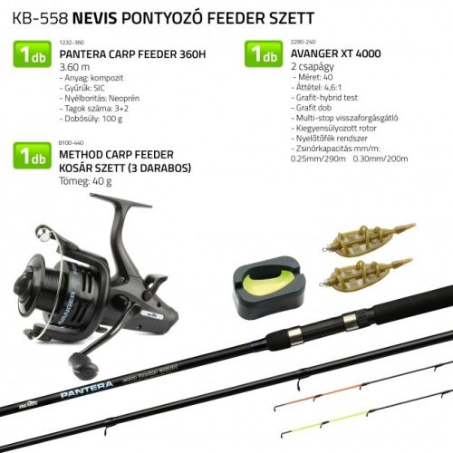 Nevis - Pontyozó Feeder Szett 1232-360+ 2290-240+ 8100-440