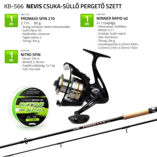 Nevis - Csuka-Süllő Pergető Szett 1901-270+ 2309-340+ 3235-018