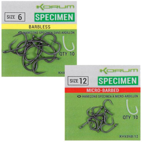 Korum - Xpert Specimen Barbless Horog 8-as 10 db/cs