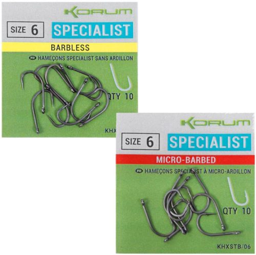 Korum - Xpert Specialist Barbless Horog 6-os 10 db/cs