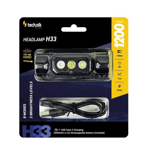 Technik - Fejlámpa H33 Akkumlátoros