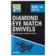 Preston - Diamond Eye Match Swivels - 14-es 20db/cs