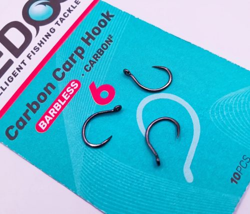 Sedo - Carbon Carp Hook Barbless Size 10-es 10db/cs