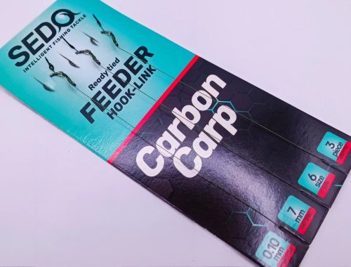 Sedo - Carbon Carp Feeder Rig Size 6-os Barbed - 0.10mm 3 db/cs