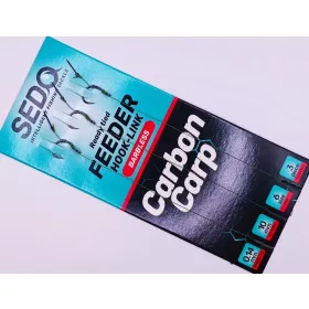   Sedo - Carbon Carp Feeder Rig Size 6-os Barbless - 0.14mm 3 db/cs