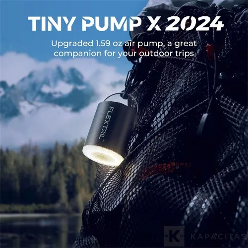 Flextail - Tiny Pump X Kompakt 3 az 1-ben Tölthető Kempingpumpa Fekete